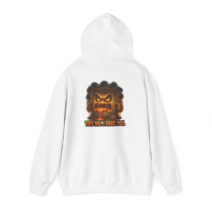 Angry Marshmallow Hoodie - "Try Me I Dare You" Graphic Hooded Sweatshirt