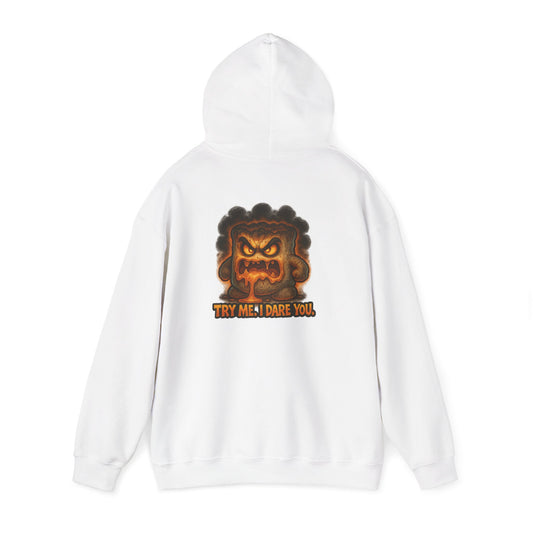 Angry Marshmallow Hoodie - "Try Me I Dare You" Graphic Hooded Sweatshirt