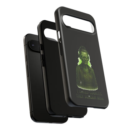 Spooky Green Ghost Phone Case — "I Baked Cookies, They Scream Now" Horror iPhone Cover