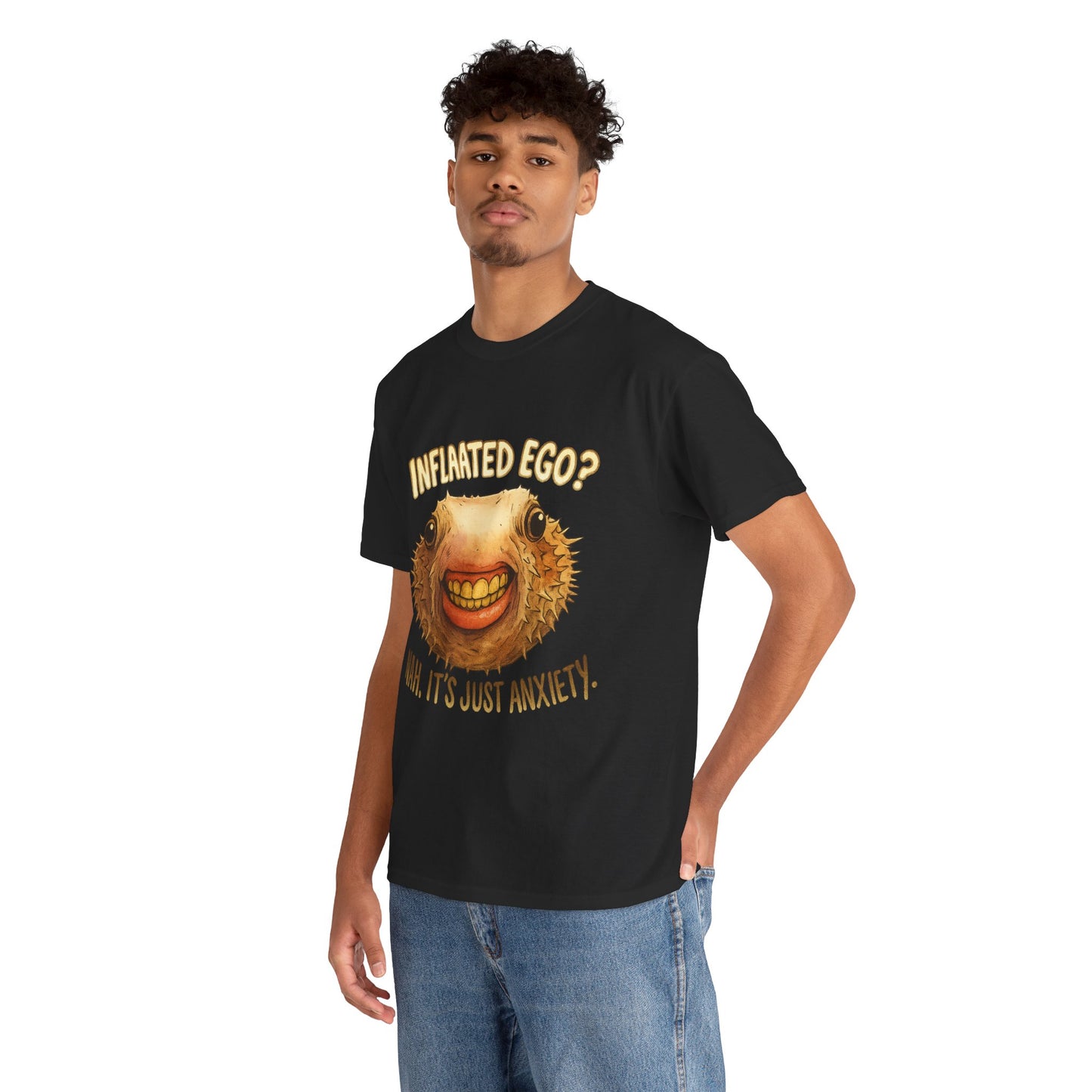 Inflated Ego? Nah, It’s Just Anxiety – Funny Pufferfish T-Shirt