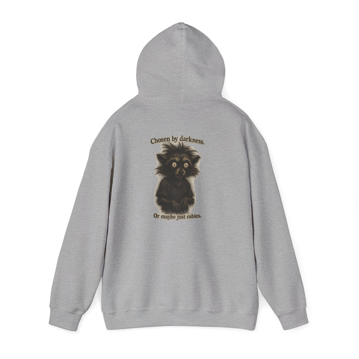 Hoodie — Cute Fluffy Black Raccoon Back Print "Or Maybe I'm Just Adorable"
