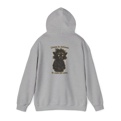 Hoodie — Cute Fluffy Black Raccoon Back Print "Or Maybe I'm Just Adorable"