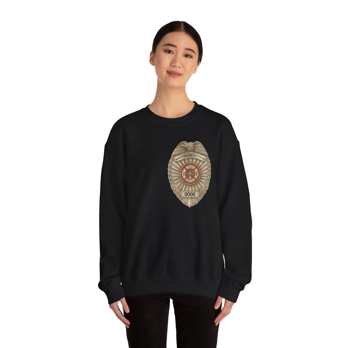 Flames Test Metal Courage Defines the Firefighter Crewneck Sweatshirt