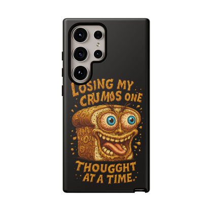 Phone Case — "Losing My Crumbs One Thought at a Time" Funny Retro Bread Illustration