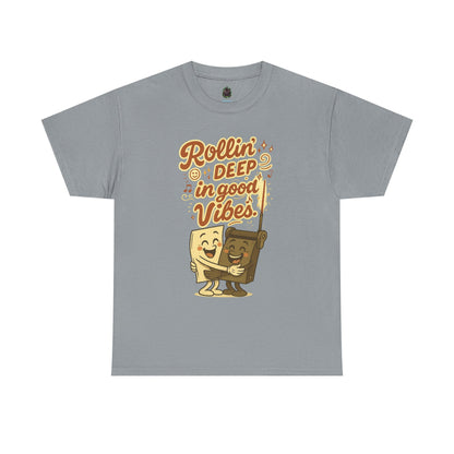Rollin' Deep in Good Vibes – Smiling Paper & Roller T-Shirt
