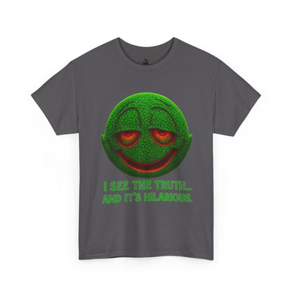 I See the Truth... and It’s Hilarious – Trippy Neon Smiley T-Shirt