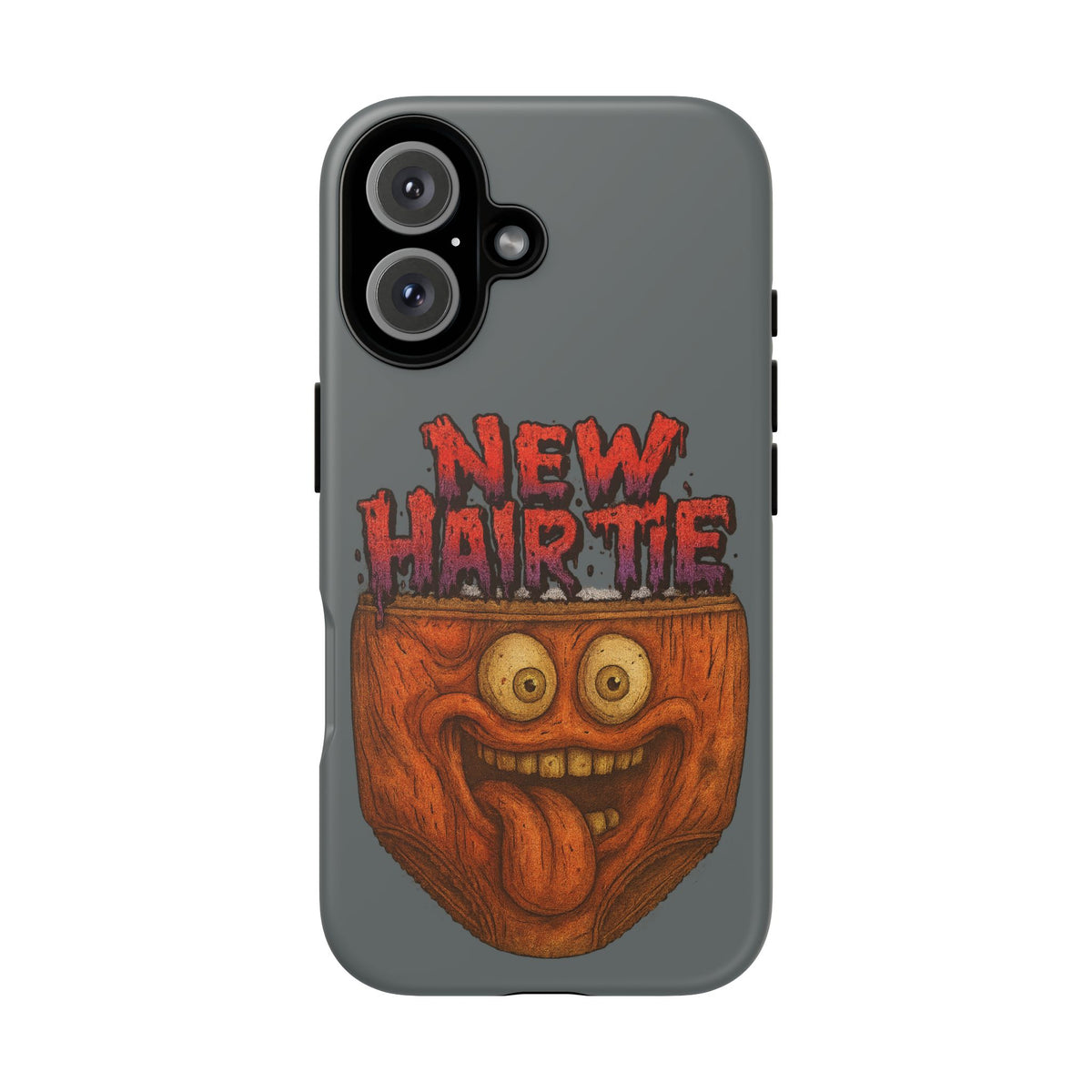 Phone Case — 'New Hairte' Funny Grinning Tongue-Out Monster Design