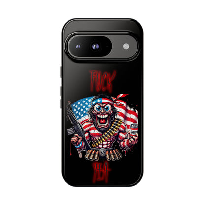Phone Case — American Flag Skull Soldier Design (Tough Cases)