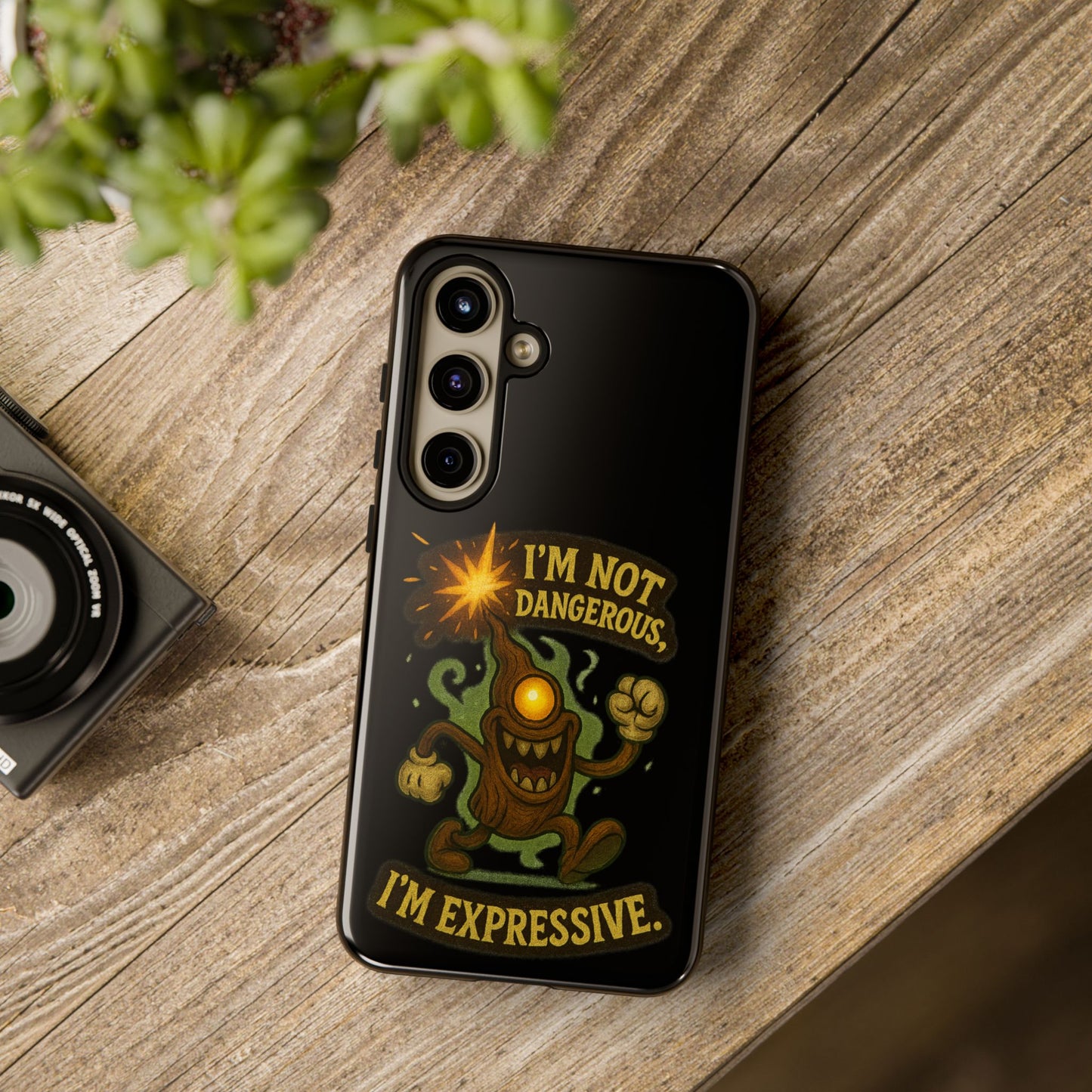 Phone Case — “I’m Not Dangerous, I’m Expressive” Monster Protective Case