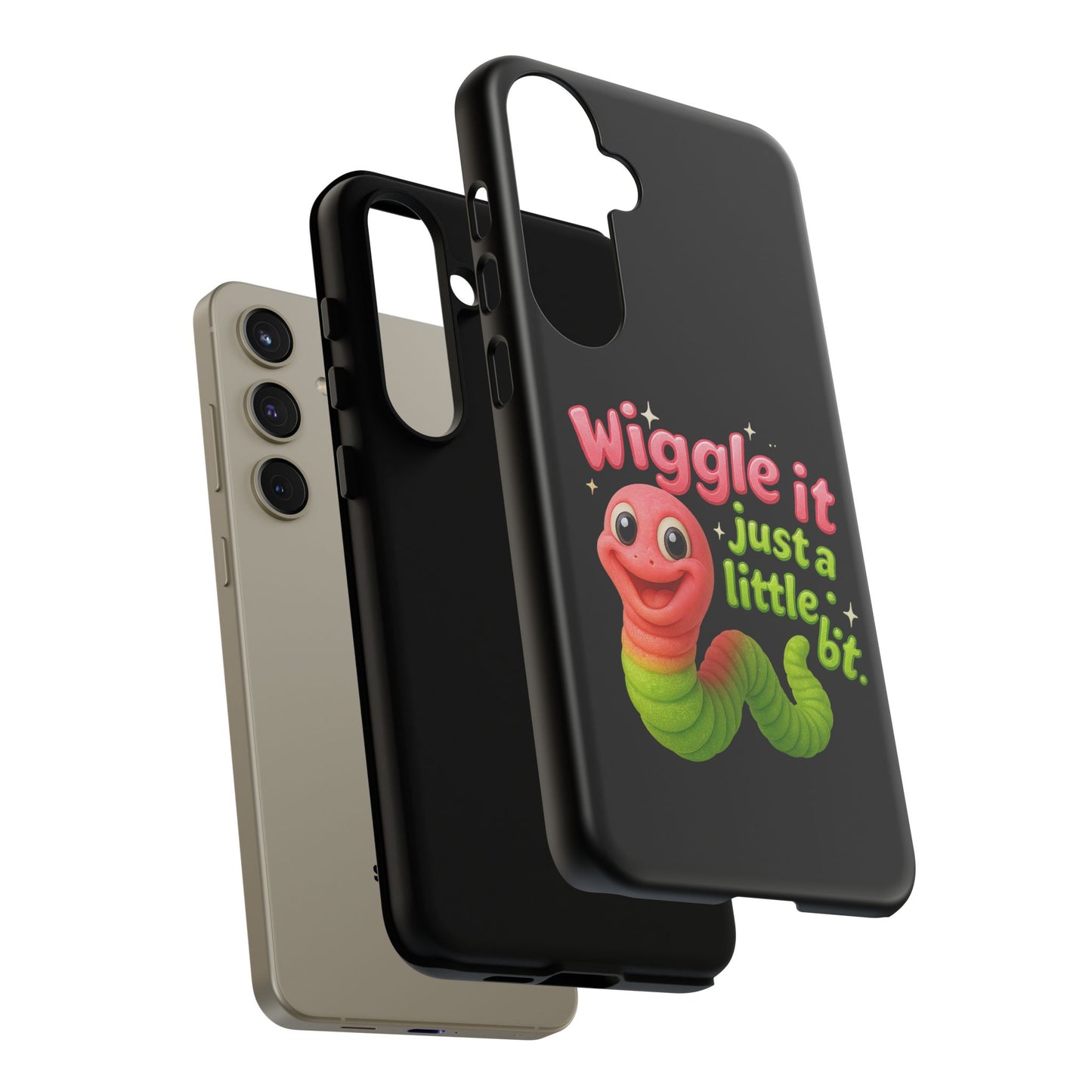 Wiggle It Worm Phone Case — Cute Pink & Green Cartoon iPhone Cover