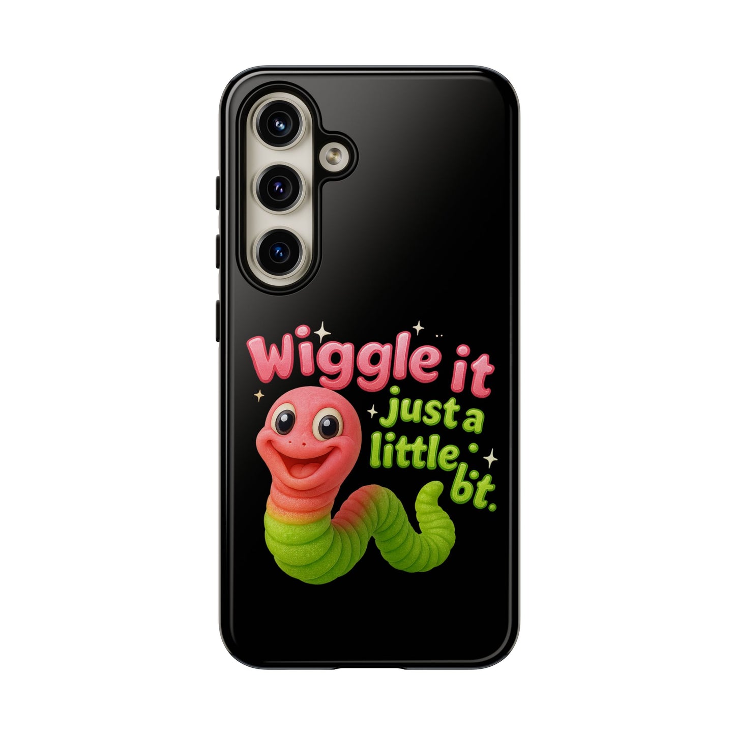 Wiggle It Worm Phone Case — Cute Pink & Green Cartoon iPhone Cover