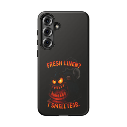 Phone Case — 'Fresh Linen? I Smell Fear.' Spooky Pumpkin Horror Protective Case