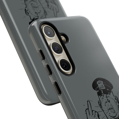 Vintage Cop Middle Finger Phone Case — Edgy Retro iPhone Protective Cover