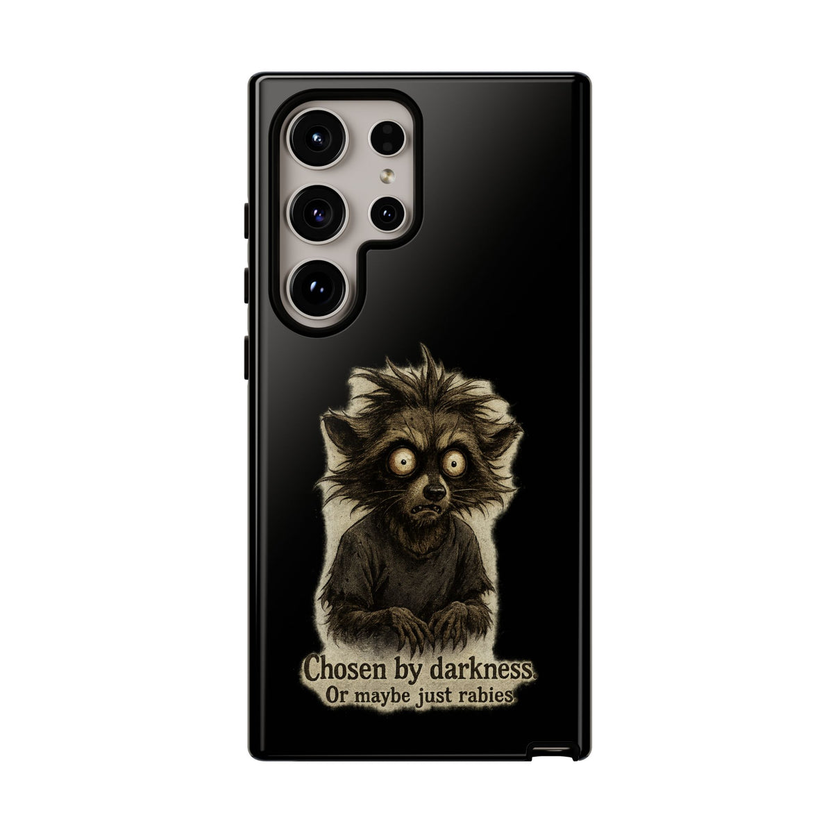 Phone Case — "Chosen by Darkness (Or Maybe Just Rabies)" Cute Creepy Lemur Design