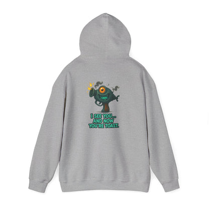 Hoodie — Cute Monster 'I See You...and Now You're Toast' Graphic Pullover