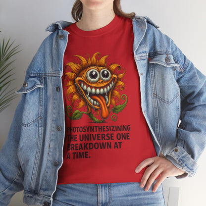 Photosynthesizining the Universe – Funny Sunflower Breakdown T-Shirt