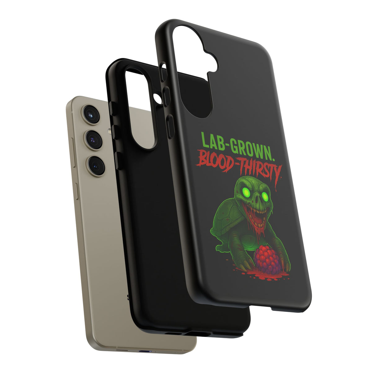Phone Case — “Lab-Grown. Blood-Thirsty!” Green Monster Horror Design