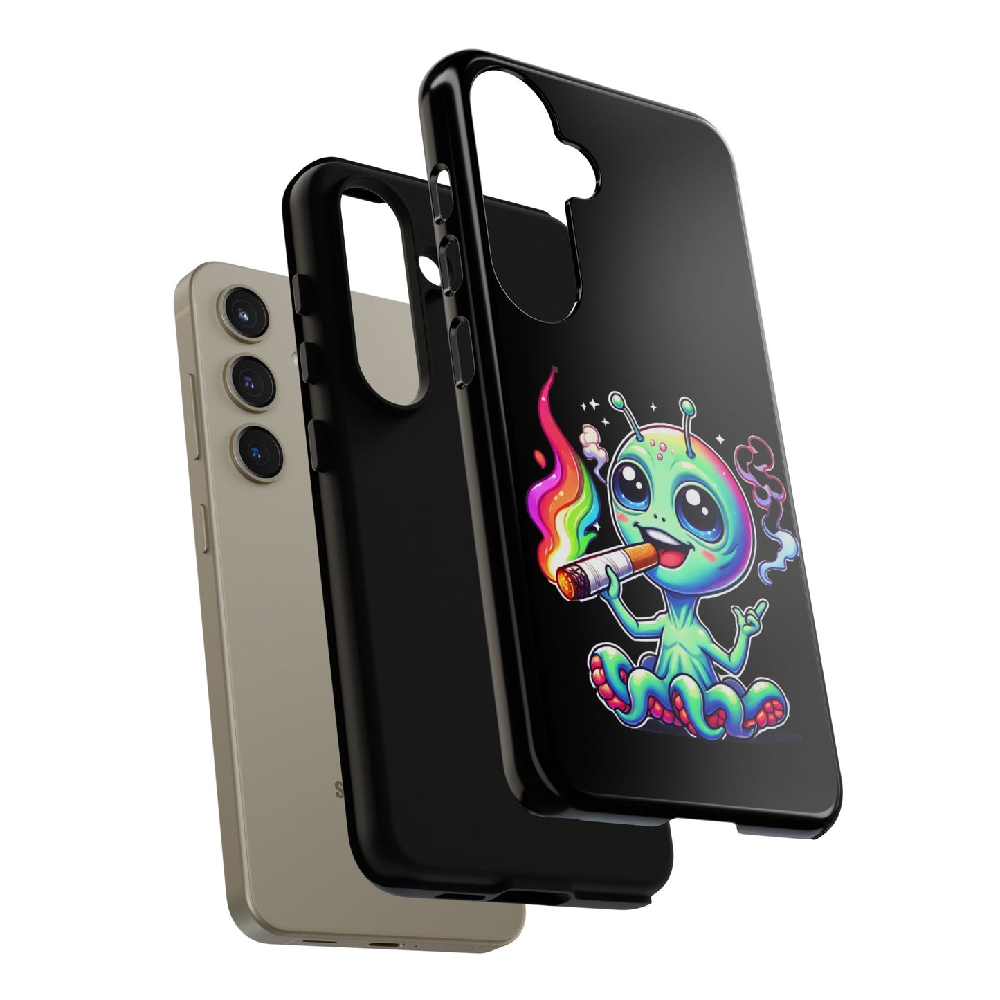 Alien Smoking Rainbow Joint Phone Case — Cute Psychedelic Cannabis iPhone Cover