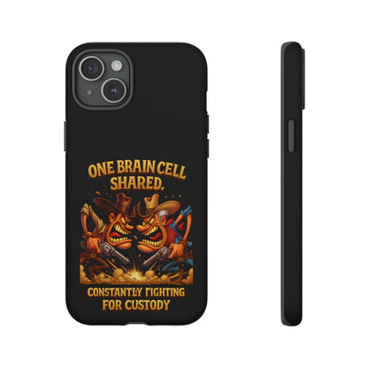 Phone Case — 'One Braincell Shared, Constantly Fighting for Custody' Funny Rivalry Cartoon