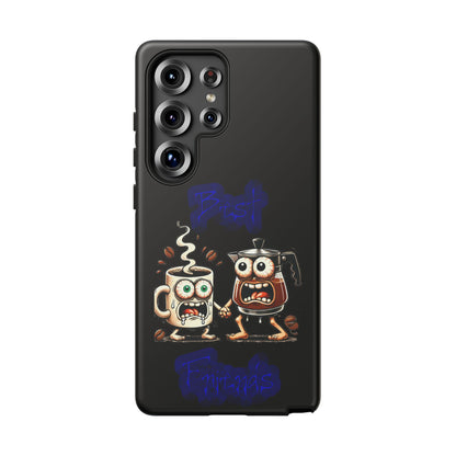 Coffee & Tea Fight Phone Case — Funny Kawaii Beverage Cartoon Tough Cases