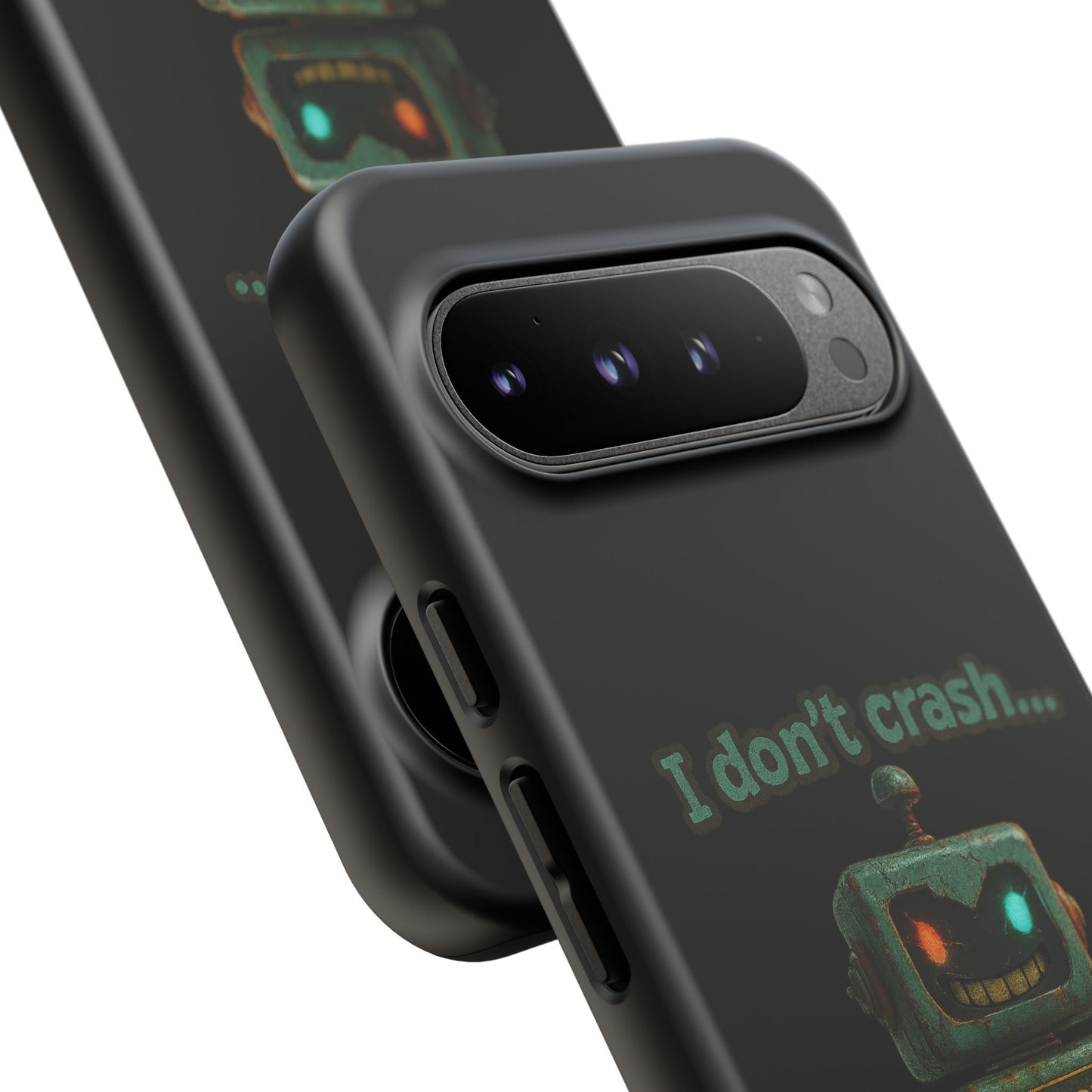Phone Case — "I Don't Crash... I Recalibrate" Retro Robot Protective Cover
