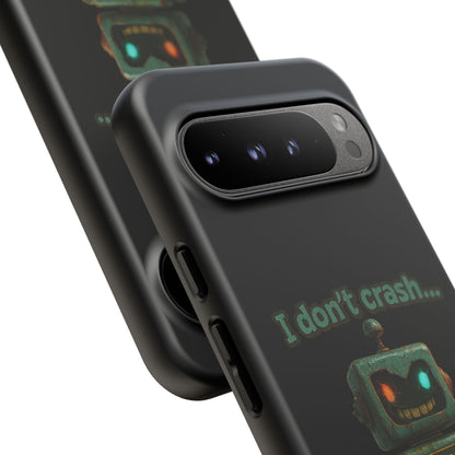 Phone Case — "I Don't Crash... I Recalibrate" Retro Robot Protective Cover