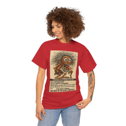 Methslapped – Cryptid Grandpa Character Bio T-Shirt