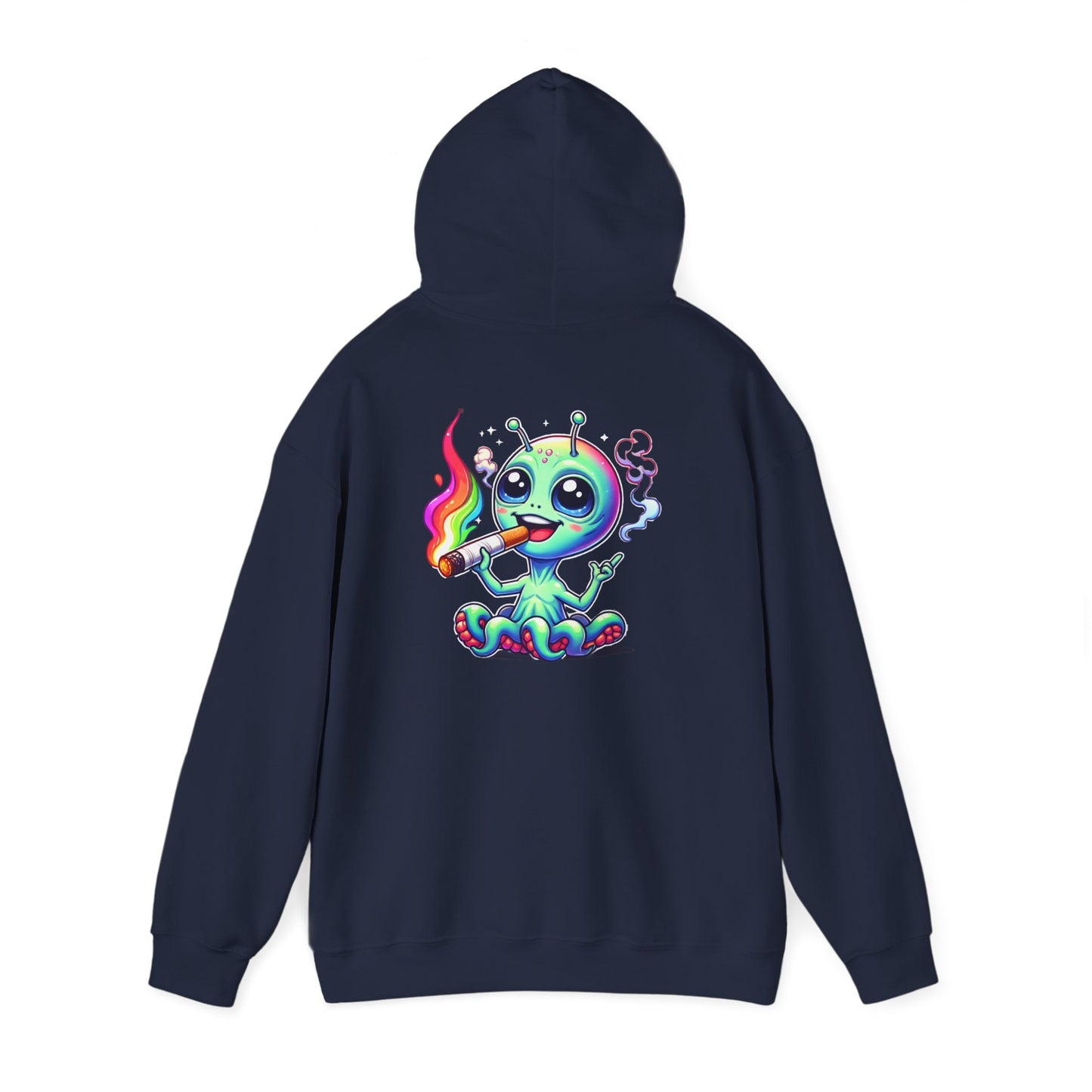 Alien Octopus Hoodie — Cute Rainbow-Smoking Space Creature Sweatshirt