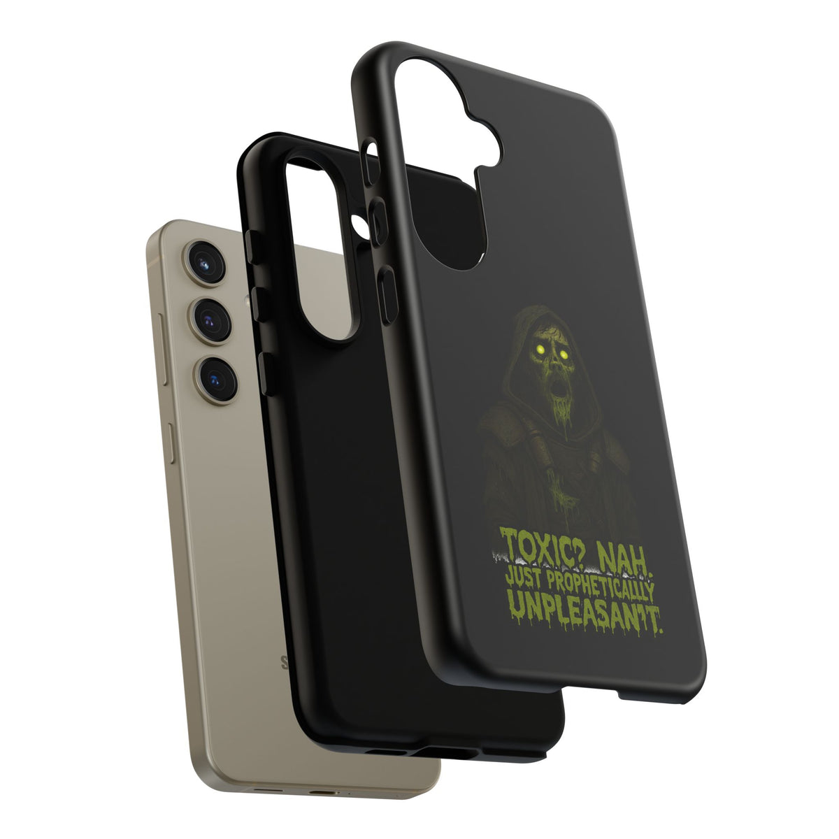 Phone Case — 'Toxic? Nah, Just Prophetically Unpleasant' Neon Grim Reaper Protective Cover