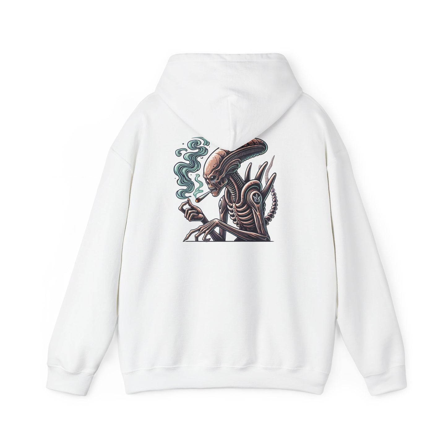 Alien Smoking Graphic Hoodie — Sci‑Fi Xenomorph Streetwear Pullover