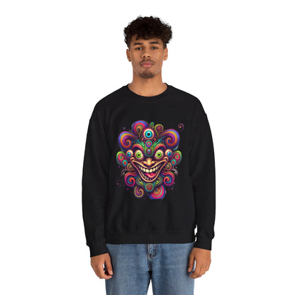 Hypnotic Swirl Face Crewneck Sweatshirt