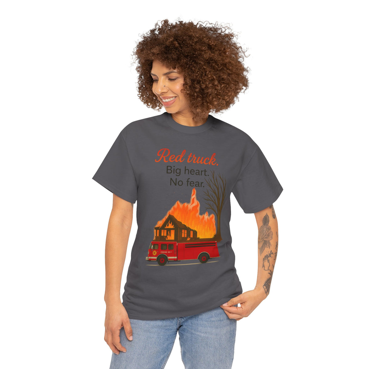 Red Truck. Big Heart. No Fear. – Firefighter Tribute Tee