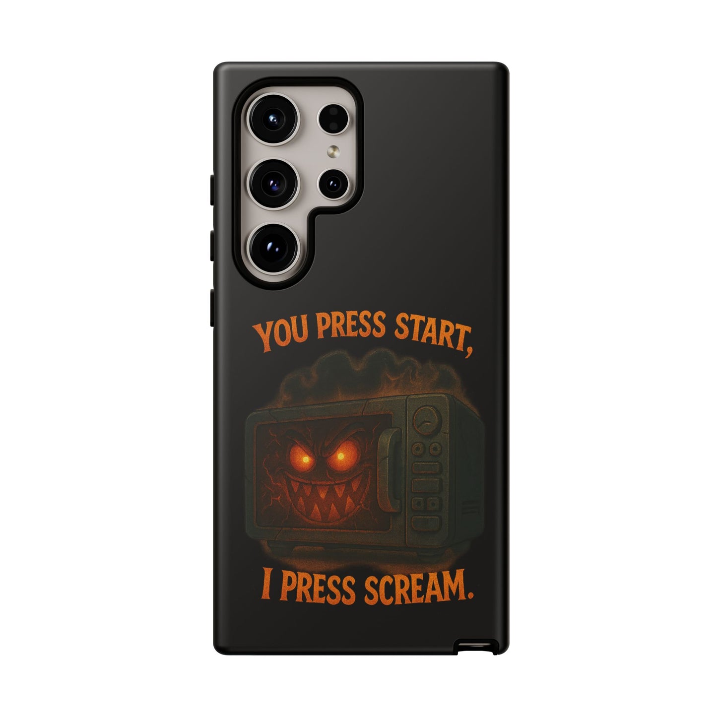 Phone Case — "You Press Start, I Press Scream" Spooky Retro Game Controller Design