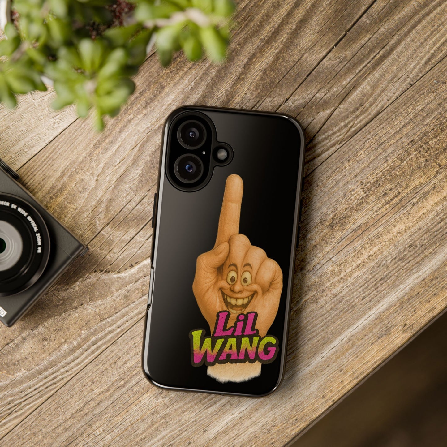 Phone Case — 'Lil Wang' Humorous Middle Finger Character Protective Cover