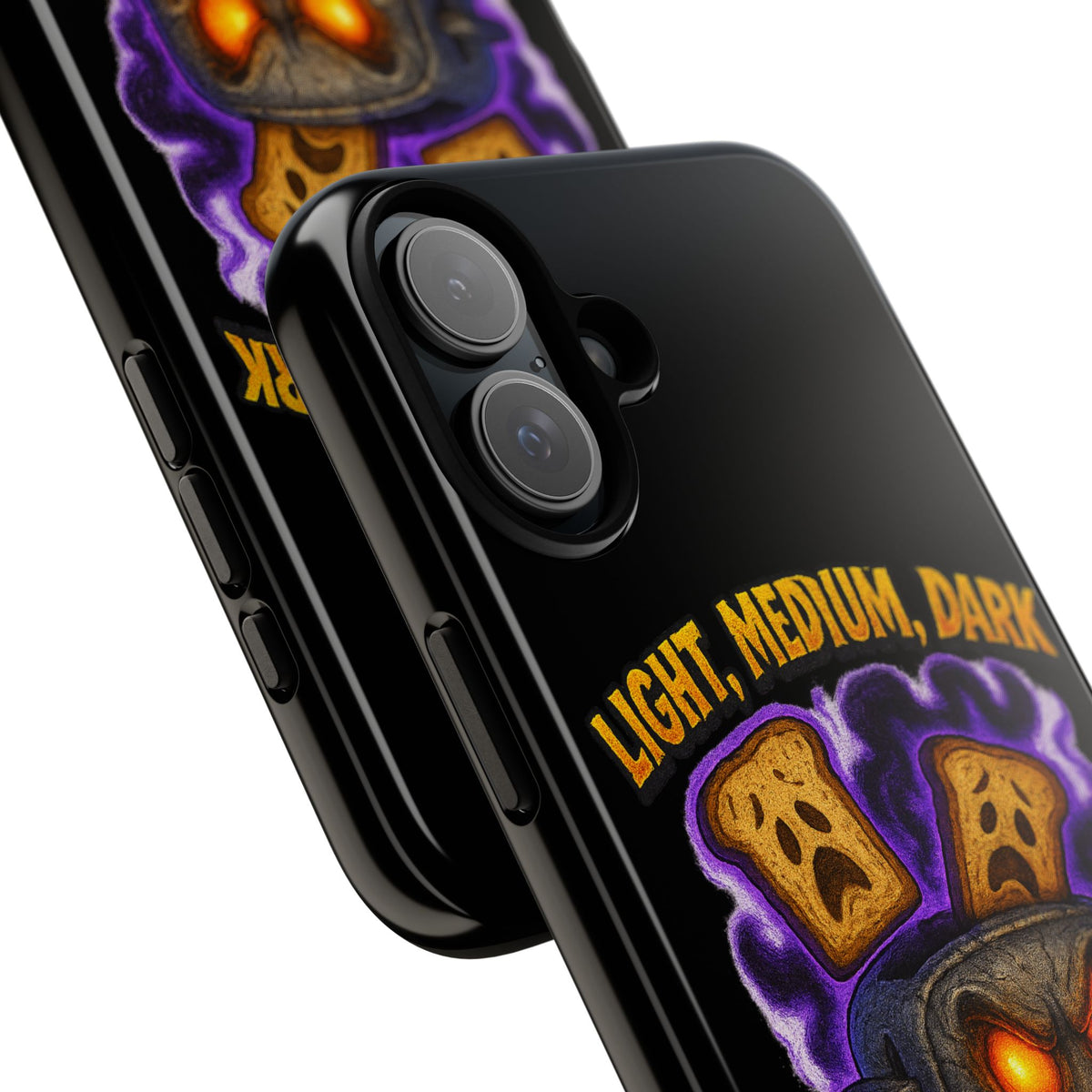 Phone Case — 'Light, Medium, Dark or Eternal Blackened Torment?' Spooky Toast & Toaster Horror Design