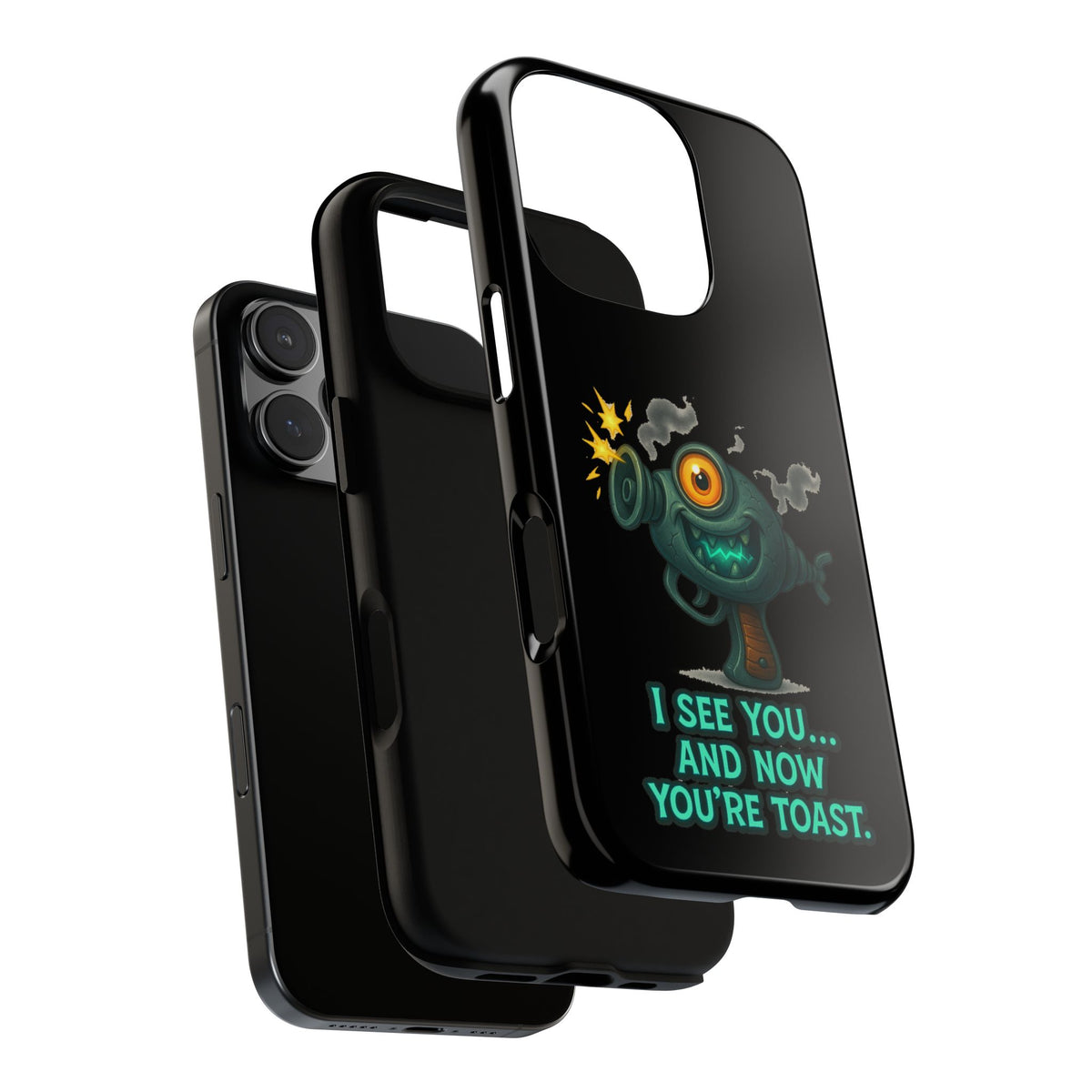 Phone Case — Cute Zombie Blaster Design with "I See You... And Now You're Toast"
