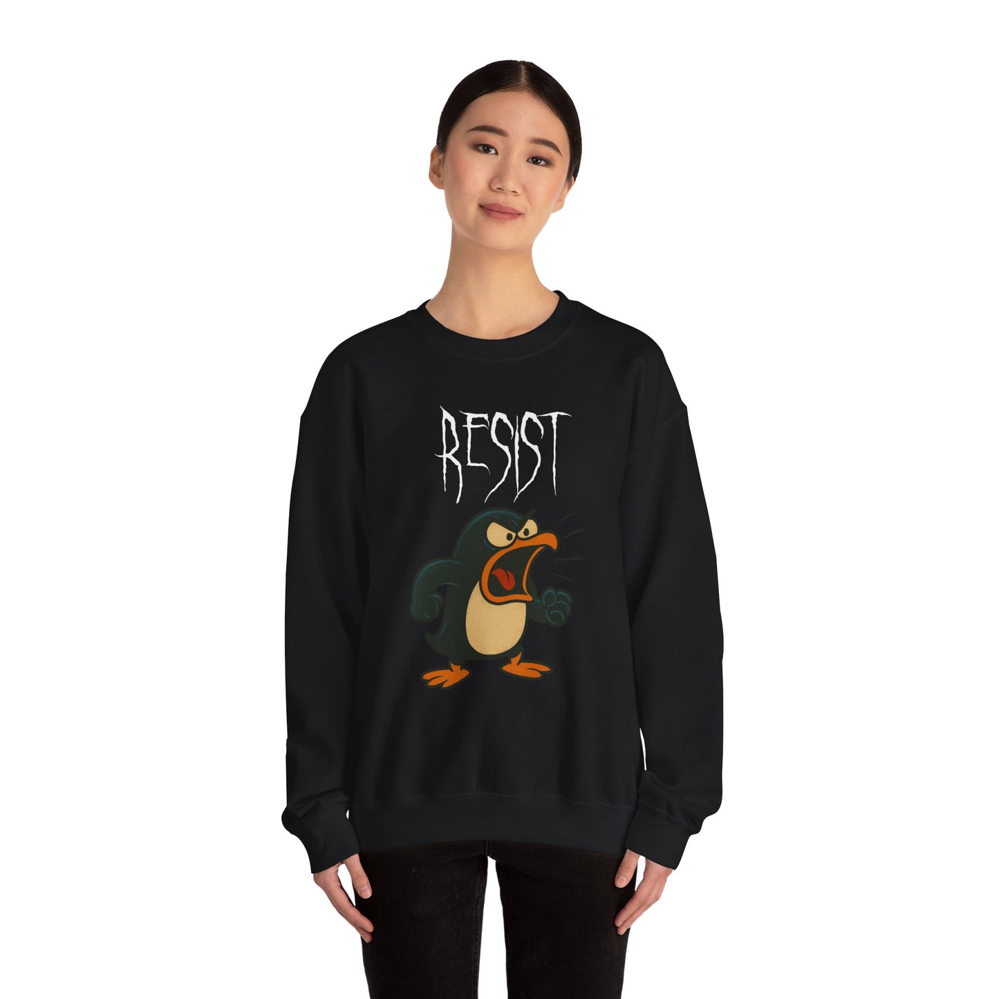 We Will Resist – Angry Penguin & Politician Crewneck Sweatshirt