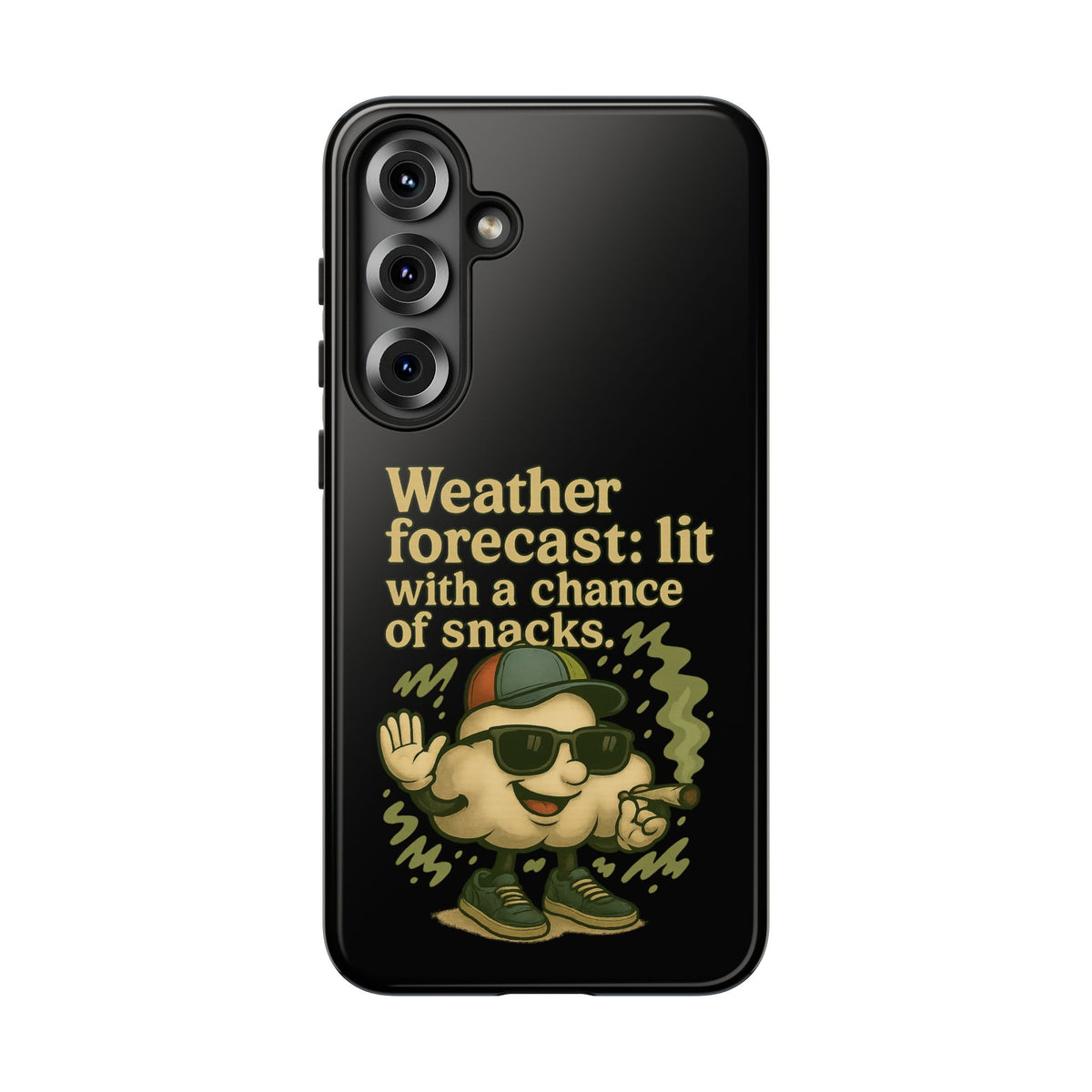 Phone Case — "Weather Forecast: Lit with a Chance of Snacks" Retro Graphic