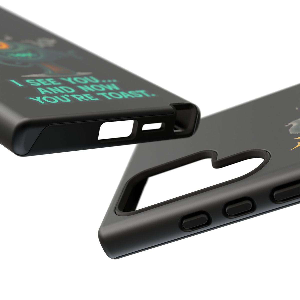 Phone Case — Cute Zombie Blaster Design with "I See You... And Now You're Toast"
