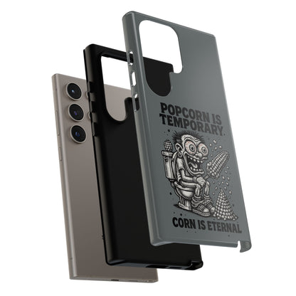 Phone Case — "Popcorn Is Temporary, Corn Is Eternal" Retro Zombie Corn Design