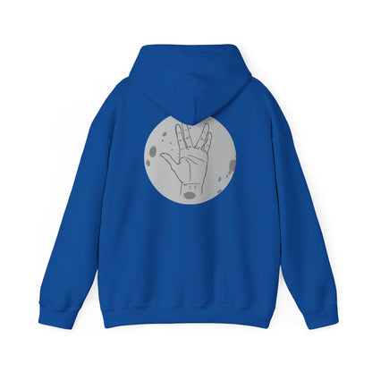 Vulcan Salute Hoodie — Retro Space Hand Graphic Pullover