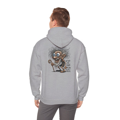 Crazy Grumpy Man Hoodie — "Get Off My Lawn" Graphic Sweatshirt