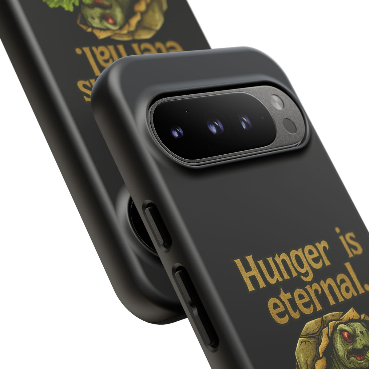 Phone Case — 'Hunger Is Eternal, Your Fingers Are Optional' Turtle Snack Graphic