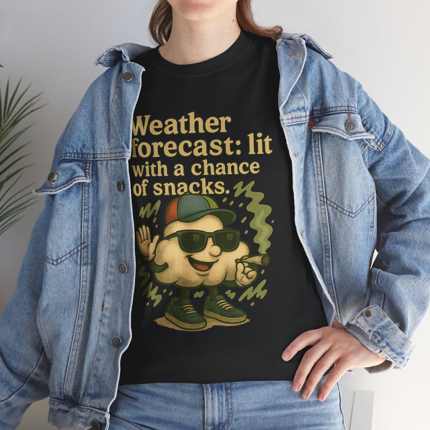 Weather Forecast: Lit With a Chance of Snacks – Chill Cloud T-Shirt