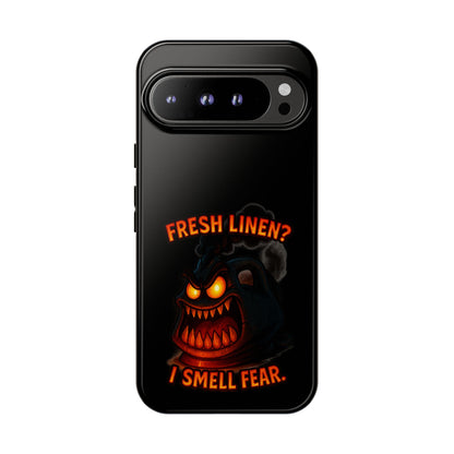 Phone Case — 'Fresh Linen? I Smell Fear.' Spooky Pumpkin Horror Protective Case