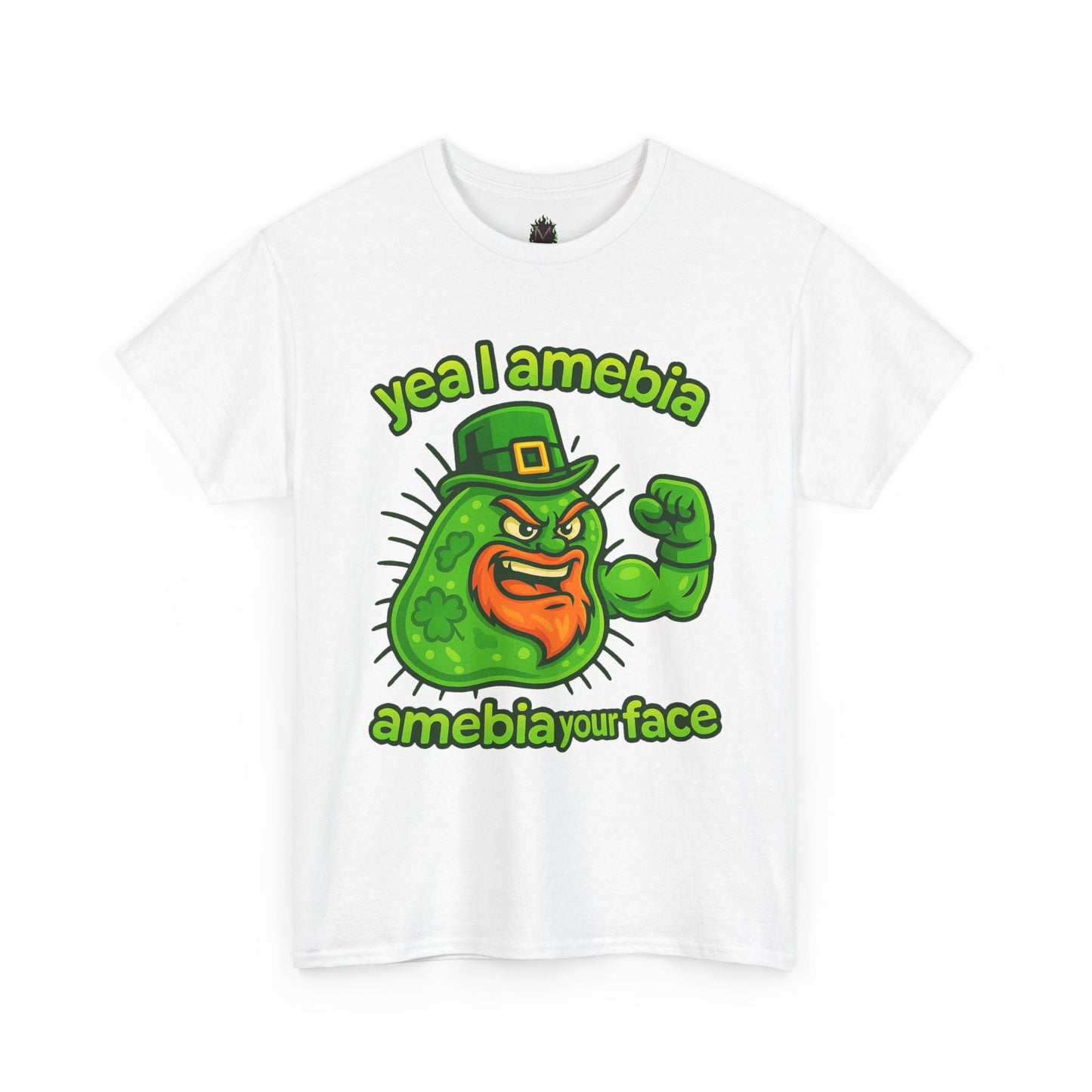Amebia Your Face St. Patrick's Day T-Shirt — Funny Leprechaun Germ Graphic Tee