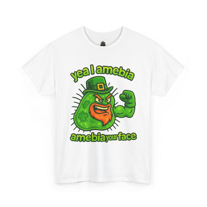 Amebia Your Face St. Patrick's Day T-Shirt — Funny Leprechaun Germ Graphic Tee