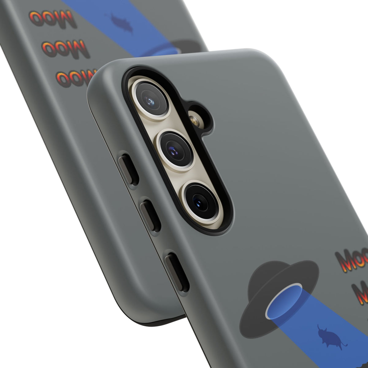 Phone Case — Funny UFO Cow Abduction Design with “Moo Moo Moo”