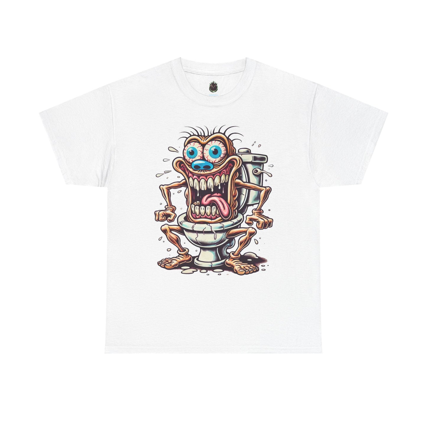 Crazy Toilet Monster T-Shirt — Funny Gross Cartoon Tee