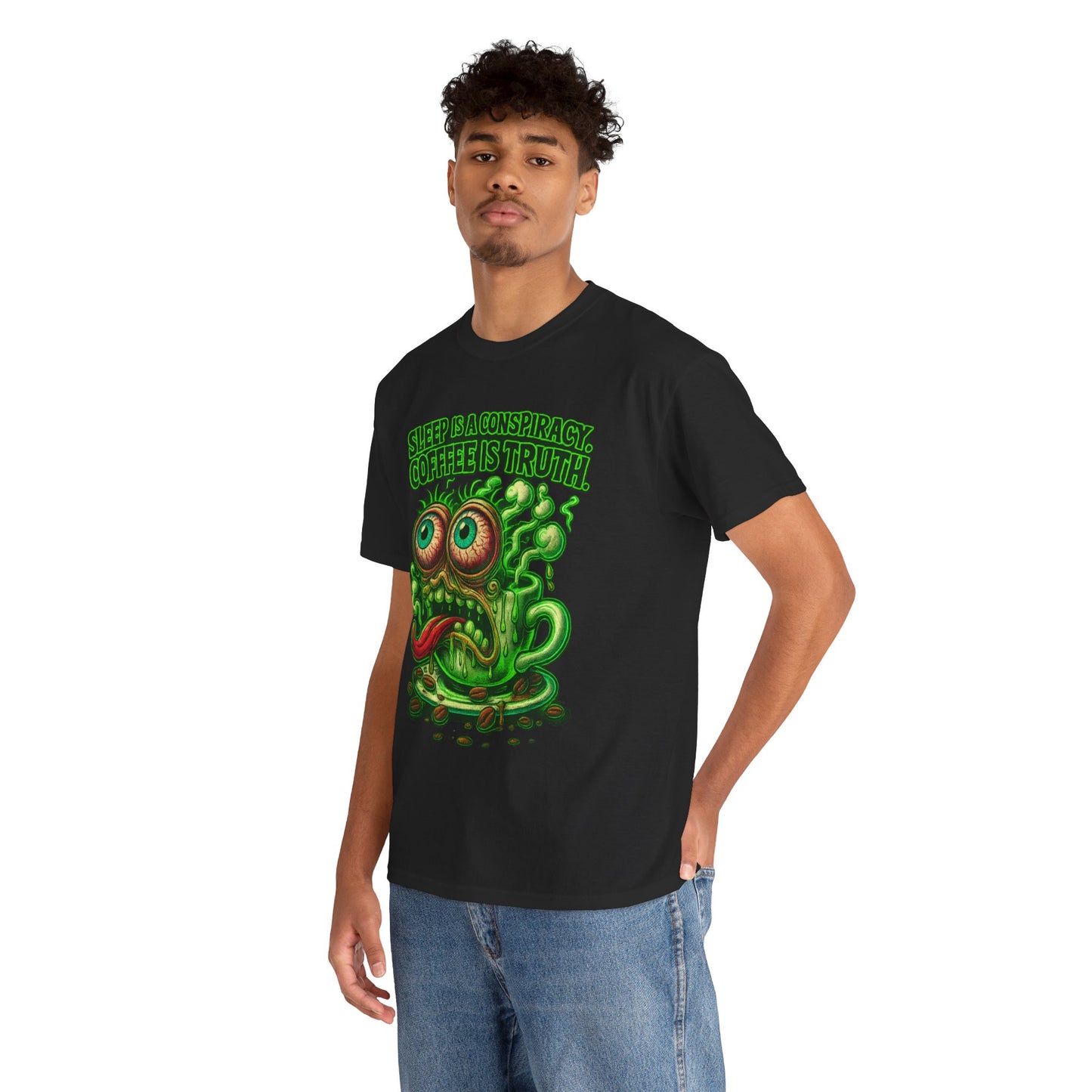 Sleep is a Conspiracy – Coffee is Truth T-Shirt